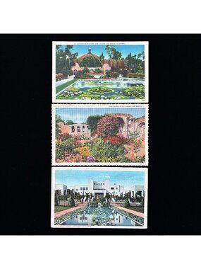 Vintage Postcard Lot Southern California Luxury Garden Lagoon Church San Diego